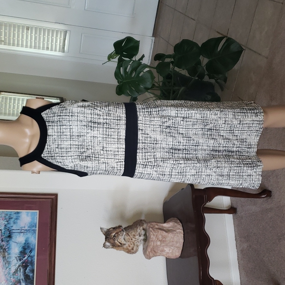 Gregory 42 fitted pencil dress broken plaid sleeveless drop waist